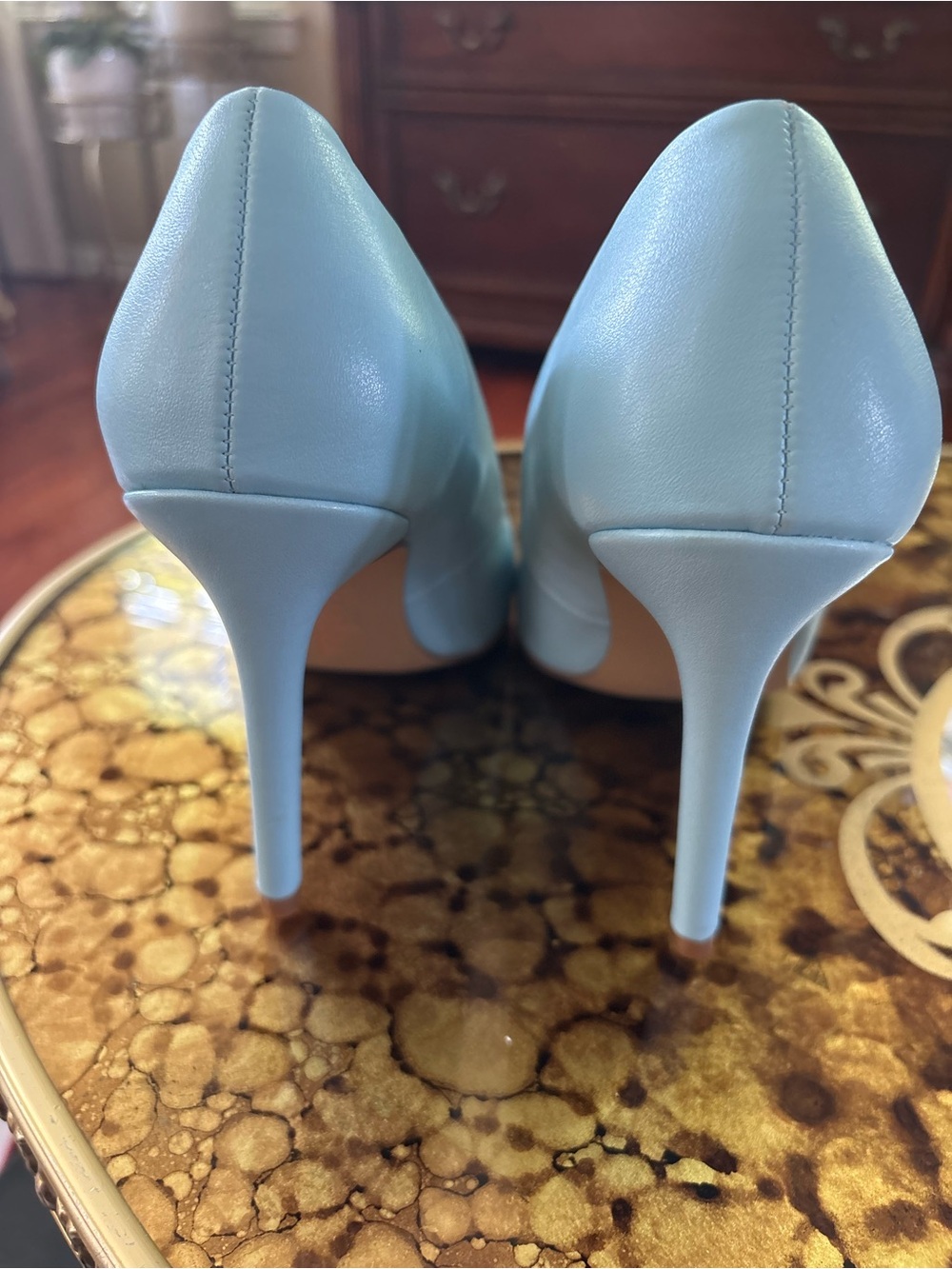 Charles David Powder Blue Pointed-Toe Leather Pumps - Picture 5 of 7